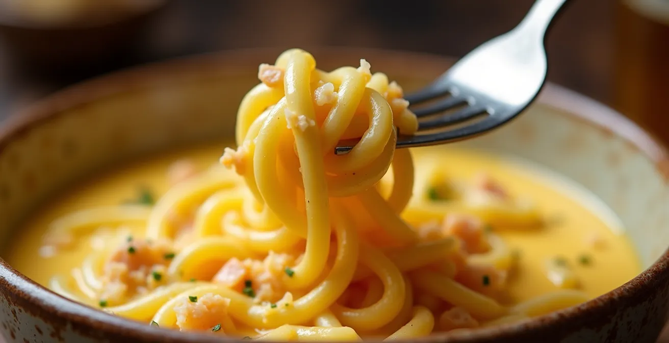 Älplermagronen mit fein geraspeltem Wurzelgemüse in der cremigen Käsesauce