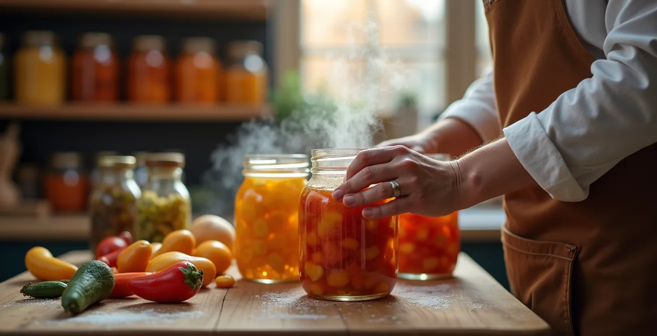 Eingekochtes und eingefrorenes Schweizer Gemüse für den Wintervorrat