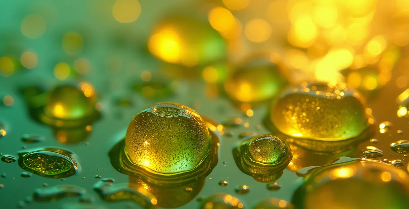 Mikroskopaufnahme von Omega-3-Molekülen in Triglyceridform