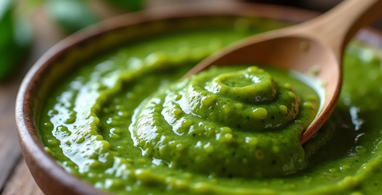Cremiges grünes Pesto mit verstecktem Brokkoli