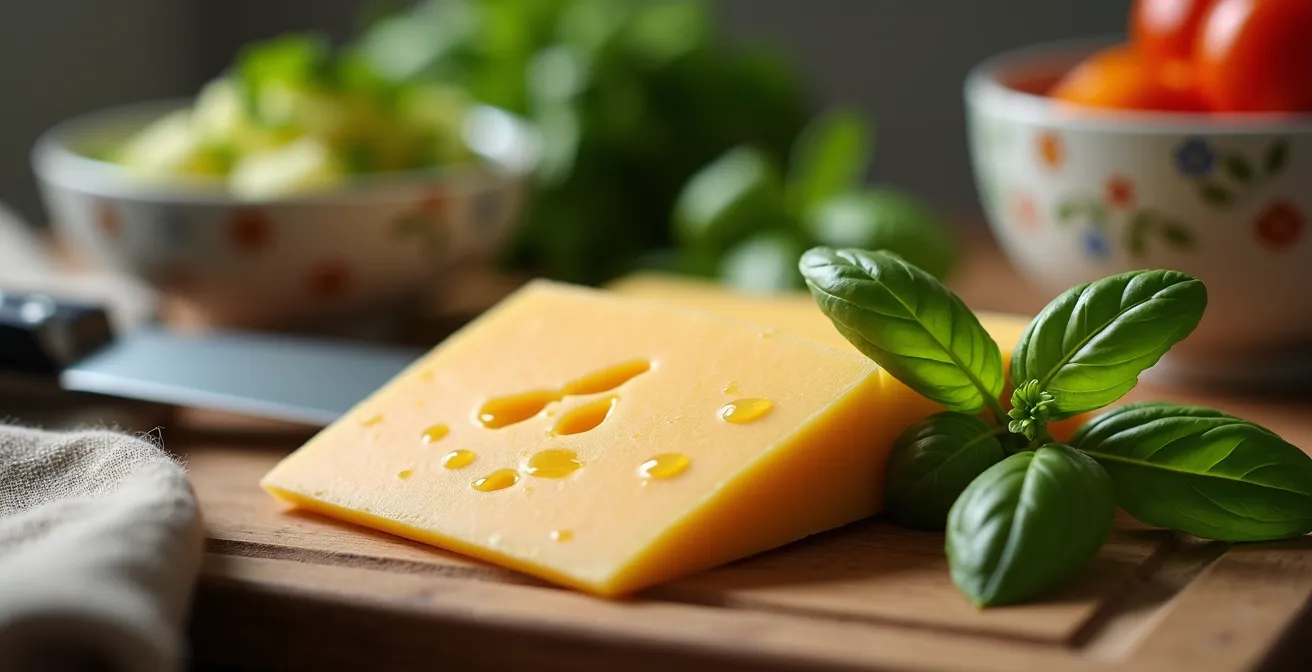 Vorbereitete Schweizer Gerichte und Zutaten in der Küche